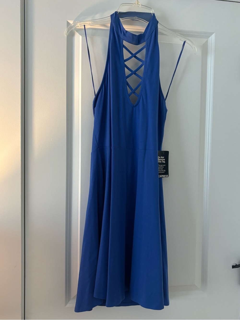 Express Sleeveless Royal Blue Halter Dress